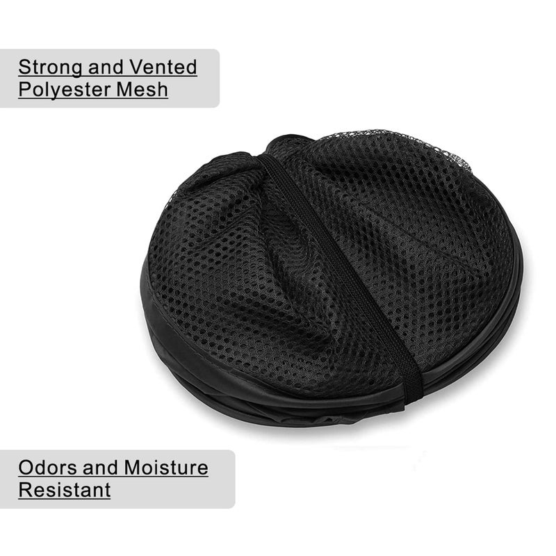 BATTOO Deluxe Collapsible Laundry Baskets Mesh Pop Up Hampers for Laundry with Side Pocket Reinforced Handles for Laundry Room, Bathroom, Kids Room, College Dorm or Travel Black - Image 5